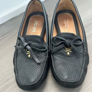 Black Prada Leather Loafers